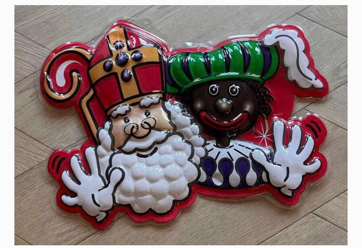 Sinterklaas en zwarte piet decoratie 50-35 cm Kunststof, Diversen, Sinterklaas, Ophalen of Verzenden, Zo goed als nieuw