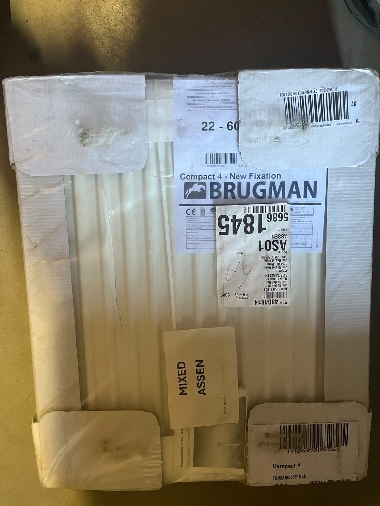 Brugman Compact 4 Radiator Type 22 600x500 mm 842W Wit met, Ophalen, 30 tot 80 cm, Radiator, Nieuw