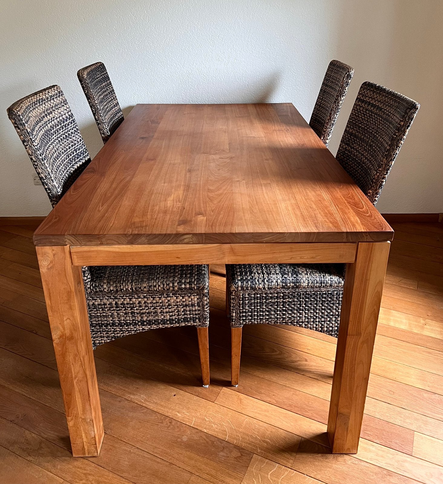 Teakhouten eettafel, Huis en Inrichting, Tafels | Eettafels, Ophalen, Gebruikt, Teakhout, 50 tot 100 cm