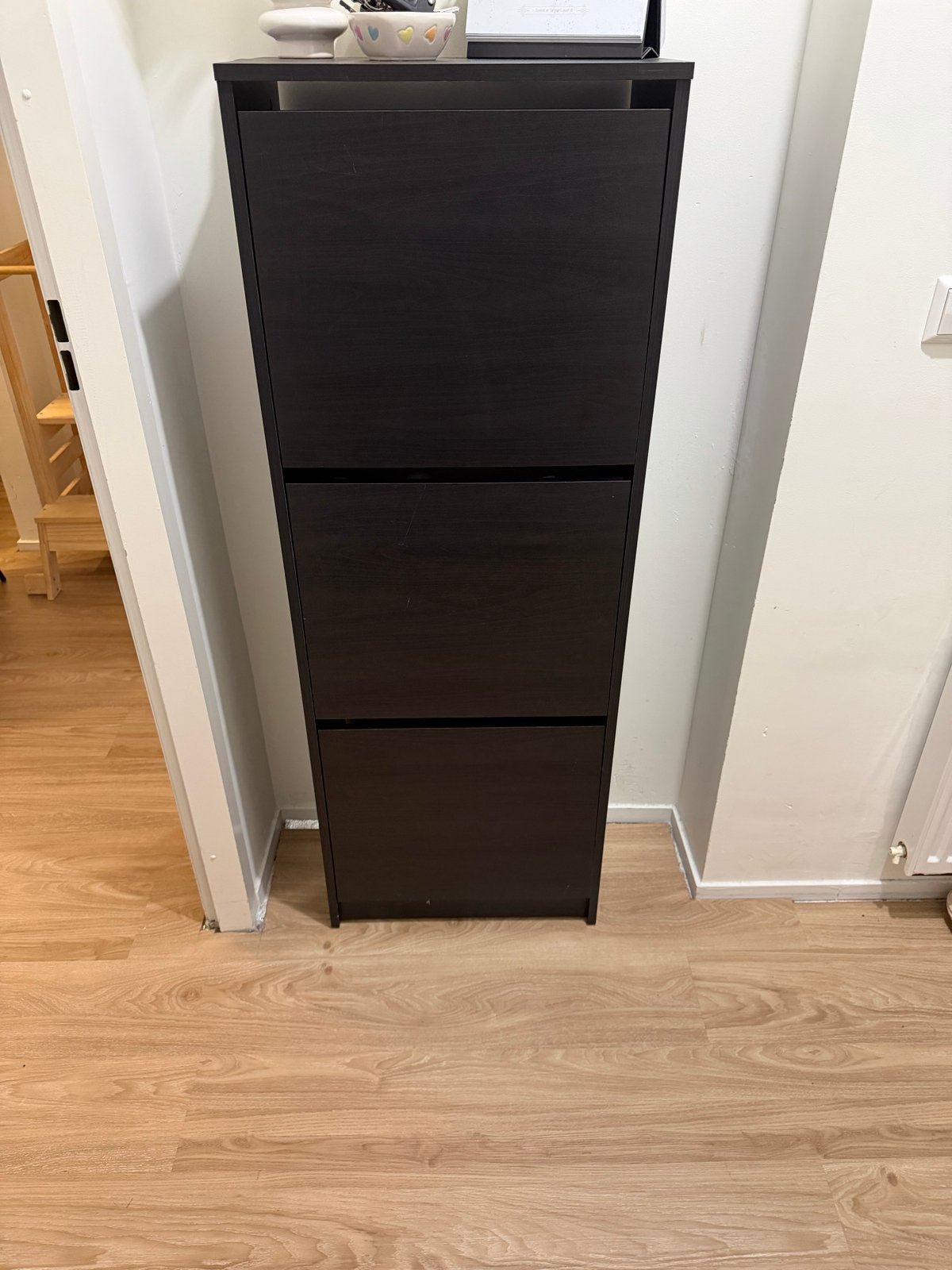 IKEA BISSA Schoenenkast 3 vakken, zwartbruin, Ophalen, Zo goed als nieuw
