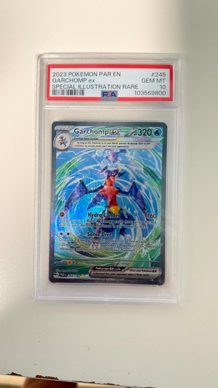 PSA 10 Garchomp ex 245/197 Special Illustration Rare, Ophalen of Verzenden, Zo goed als nieuw, Losse kaart, Foil