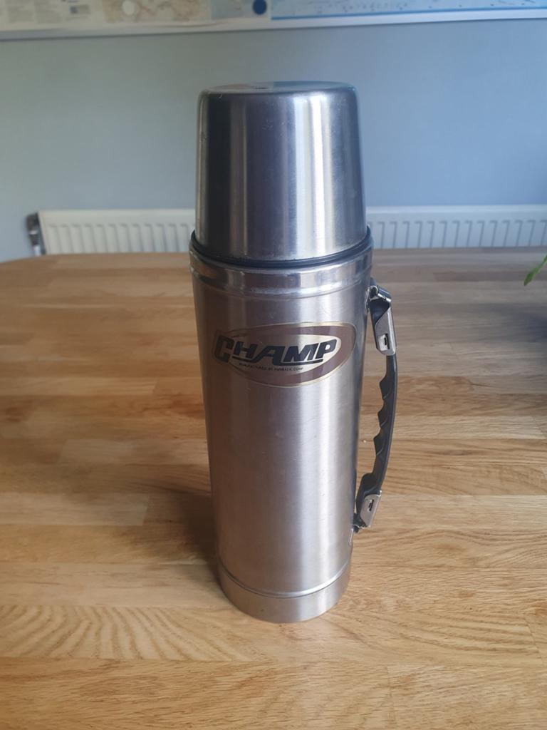 Champ Thermosfles 1 Liter - Houdt Warm & Koud, Zilver, Ophalen of Verzenden, Metaal, Overige merken