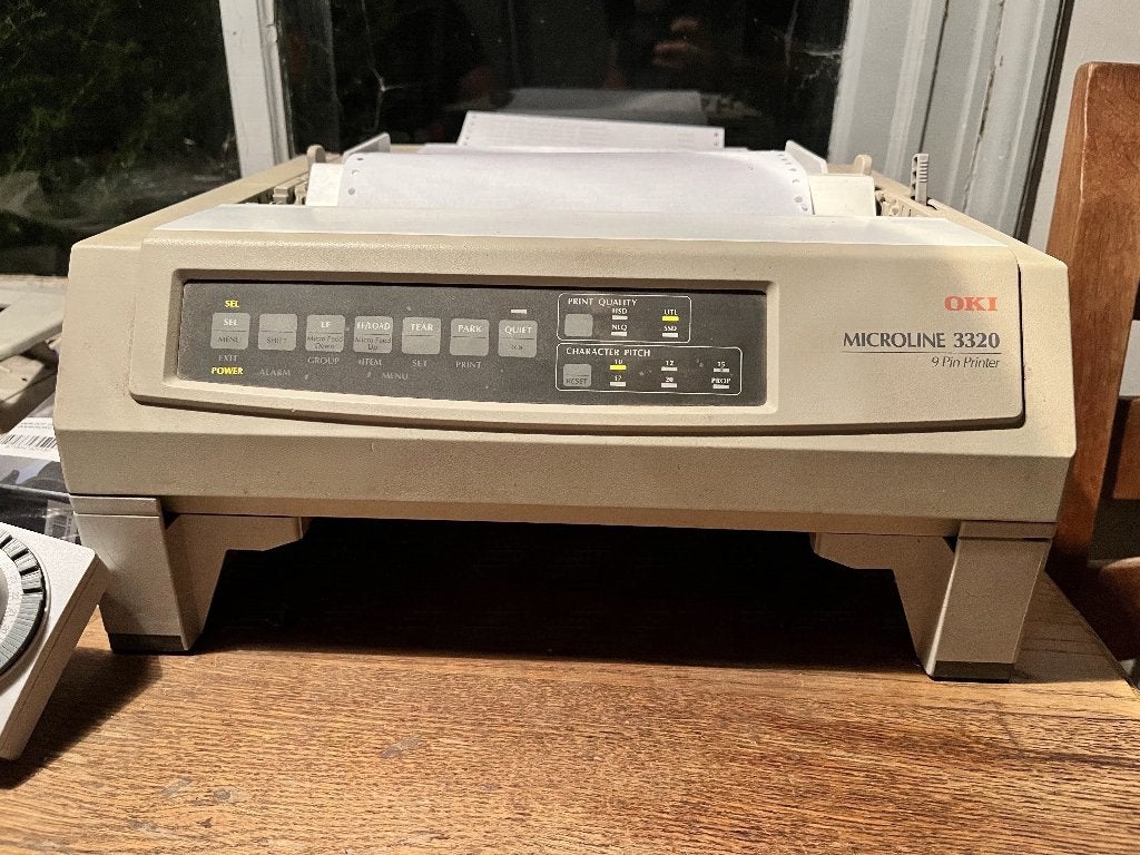 OKI Microline 3320 9-Pin Printer met papier en stofkap, Ophalen, Gebruikt, Matrix-printer, Faxen