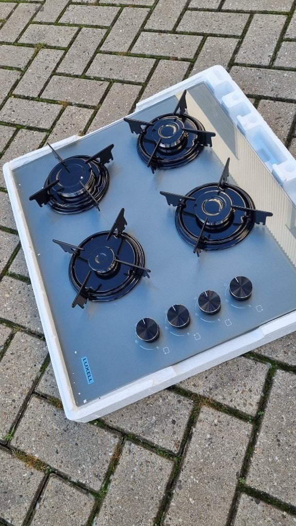 Nieuwe inbouw kookplaat 4 branders–stijlvol grijs glas–OP=OP, Ophalen, Minder dan 85 cm, Nieuw, 4 kookzones