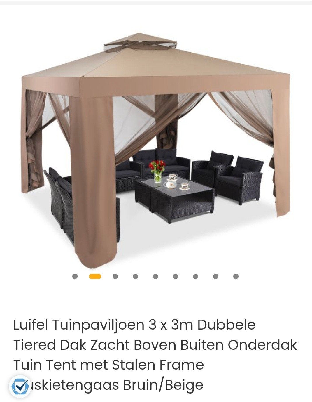 tuinpavilijon 3x3, Ophalen of Verzenden, Nieuw, Minder dan 5 meter