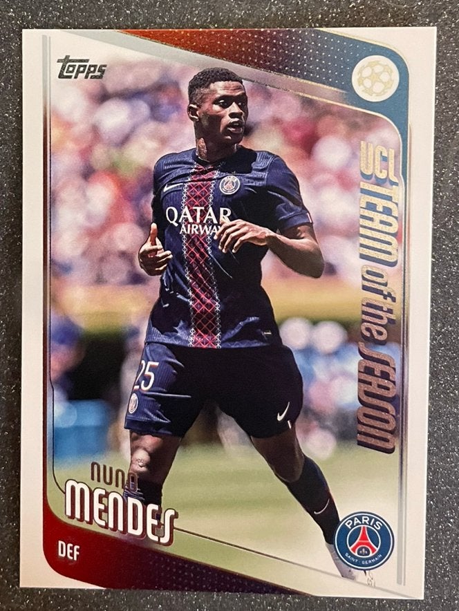 Topps UCC Flagship ‘26    TEAM ot SEASON    MENDES    PSG, Verzenden, Zo goed als nieuw, Plaatje