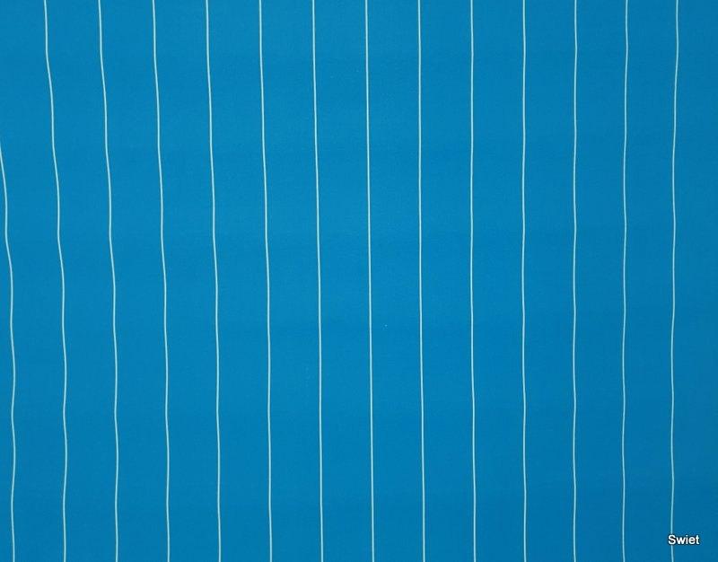 12736 Blauw streepbehang met witte lijnen Euroline swiet, Verzenden, Wit
