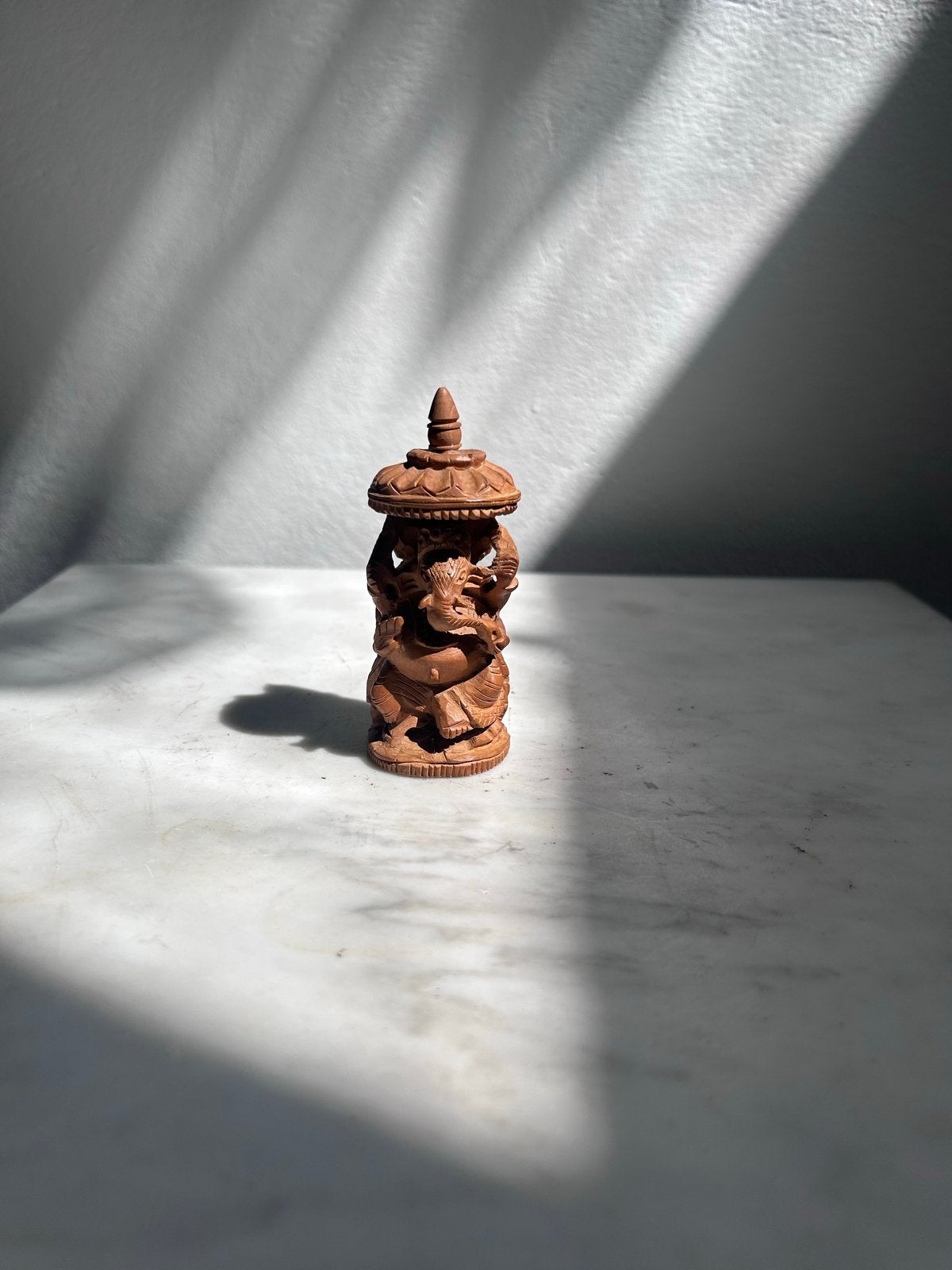 Houten Ganesha Beeldje - Handgesneden, Overige onderwerpen, Minder dan 20 cm, Ophalen of Verzenden, Handgemaakt