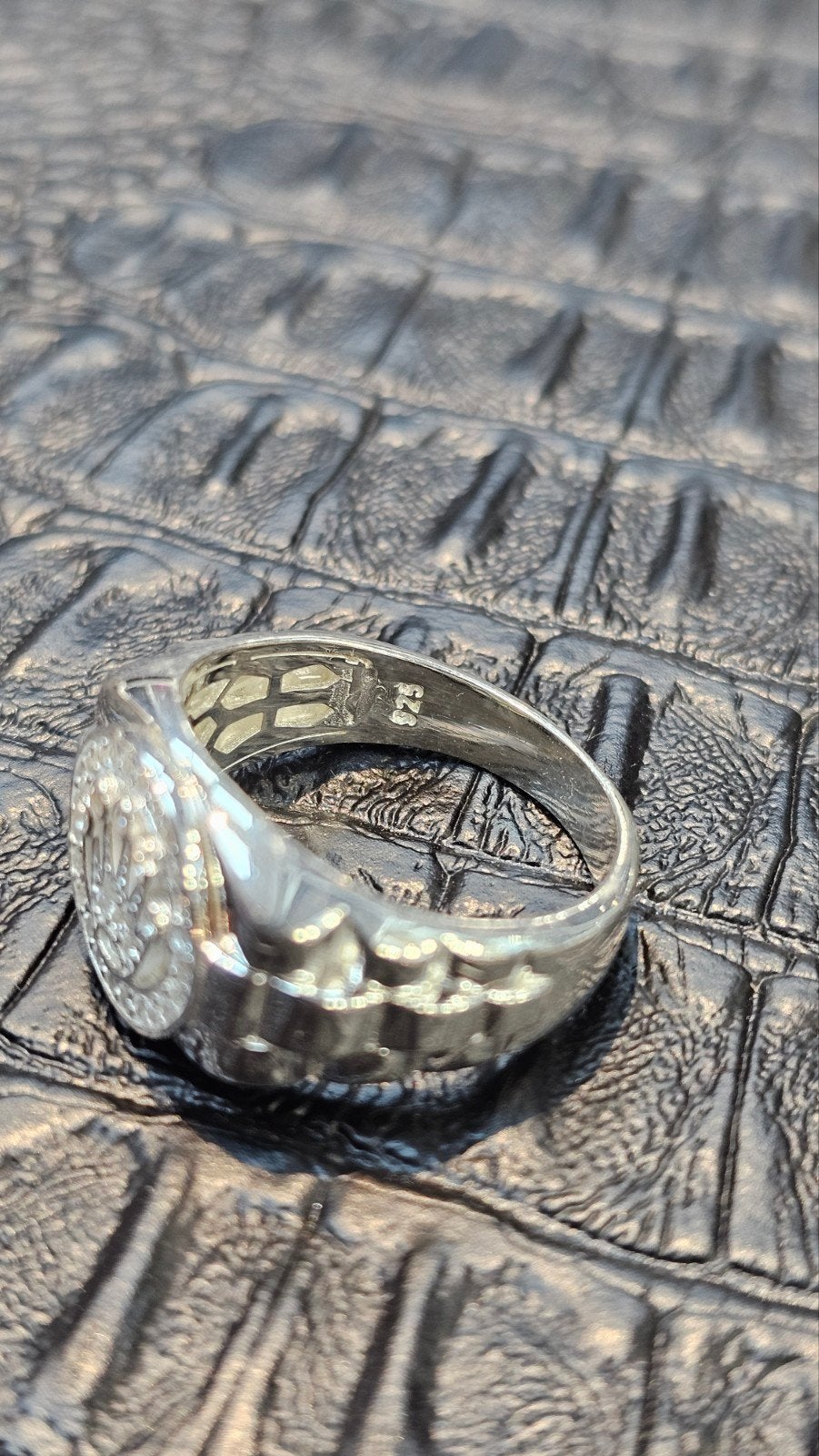 Prachtige zilver Kroon ring, Heer, Nieuw, Ophalen of Verzenden, Zilver