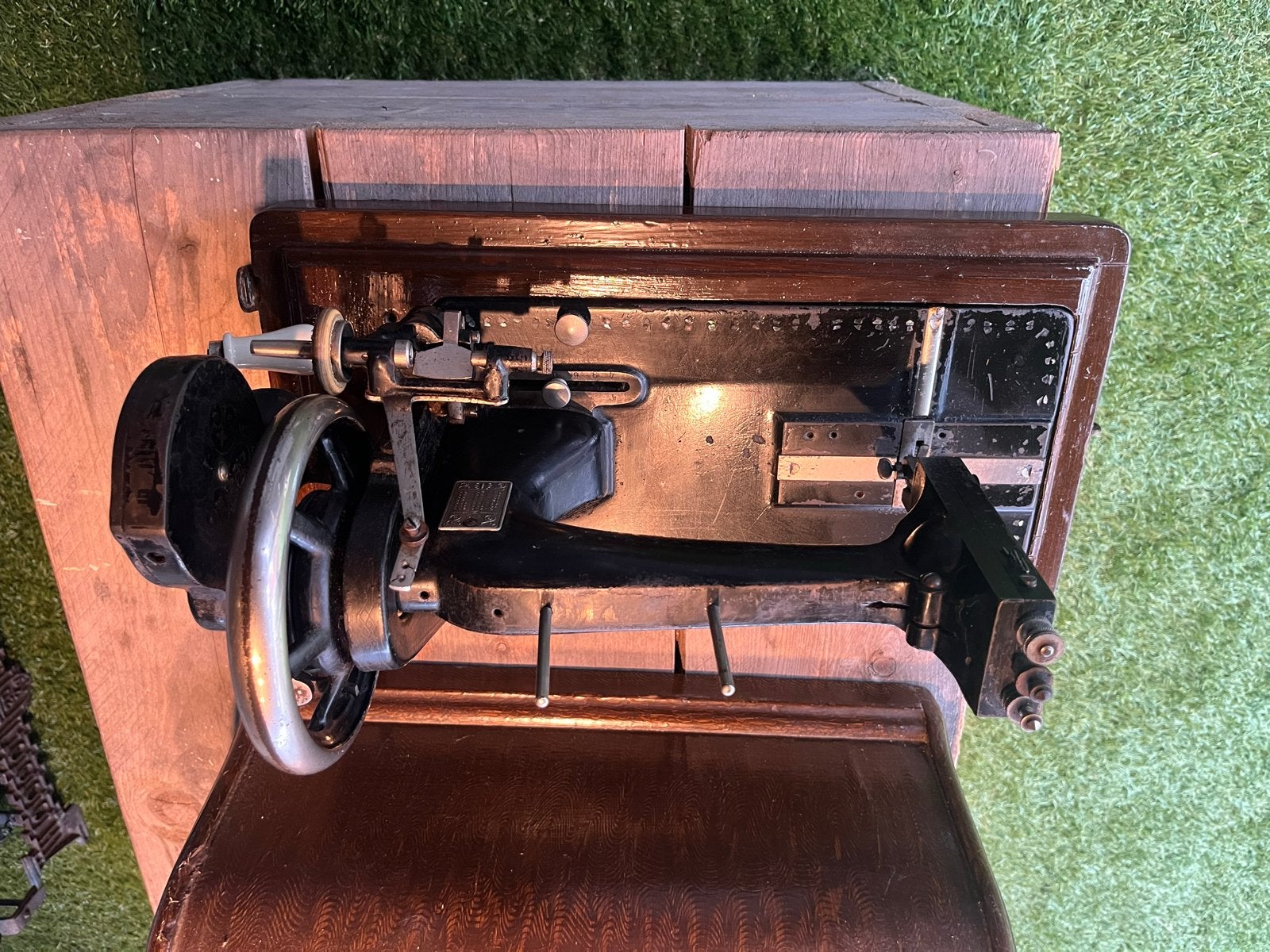 Antieke Singer Naaimachine met Houten Koffer, Antiek en Kunst, Ophalen