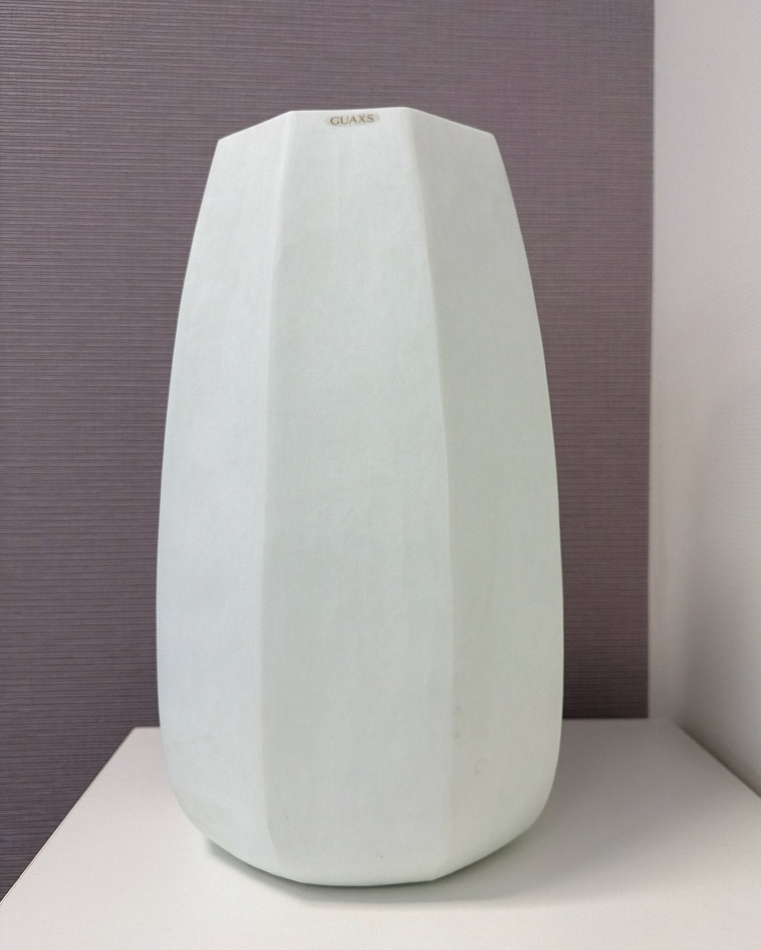 Guaxs vaas - Handgemaakt - Wit/Groen - 30 cm, Handgemaakt, Wit, Ophalen of Verzenden, 40 cm