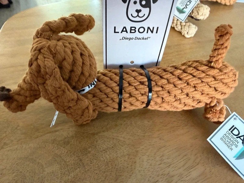LABONI Diego Dackel touwspeeltje voor honden – bruin, Verzenden, Nieuw, Apporteerspeelgoed, Overige merken