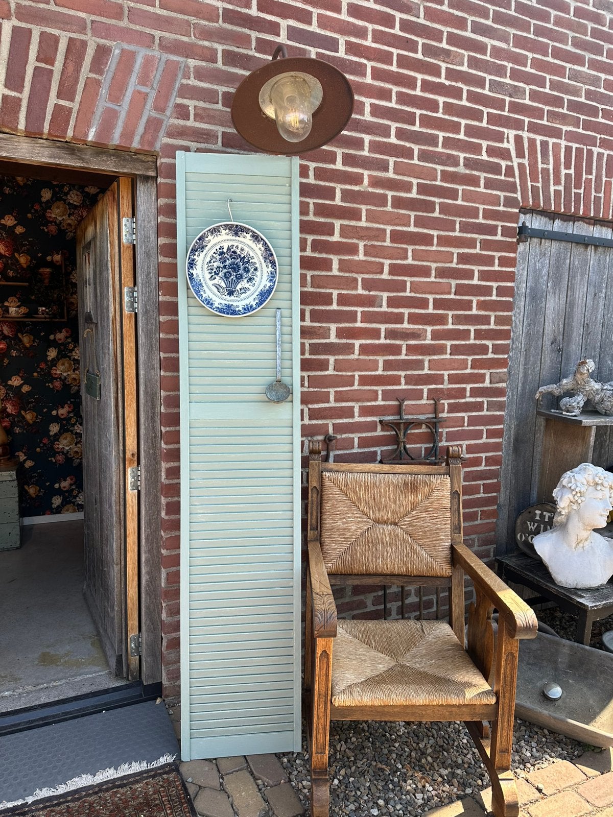 Brocante luik - blauw - decoratie, Ophalen, 50 tot 100 cm, 50 tot 75 cm, Minder dan 50 cm