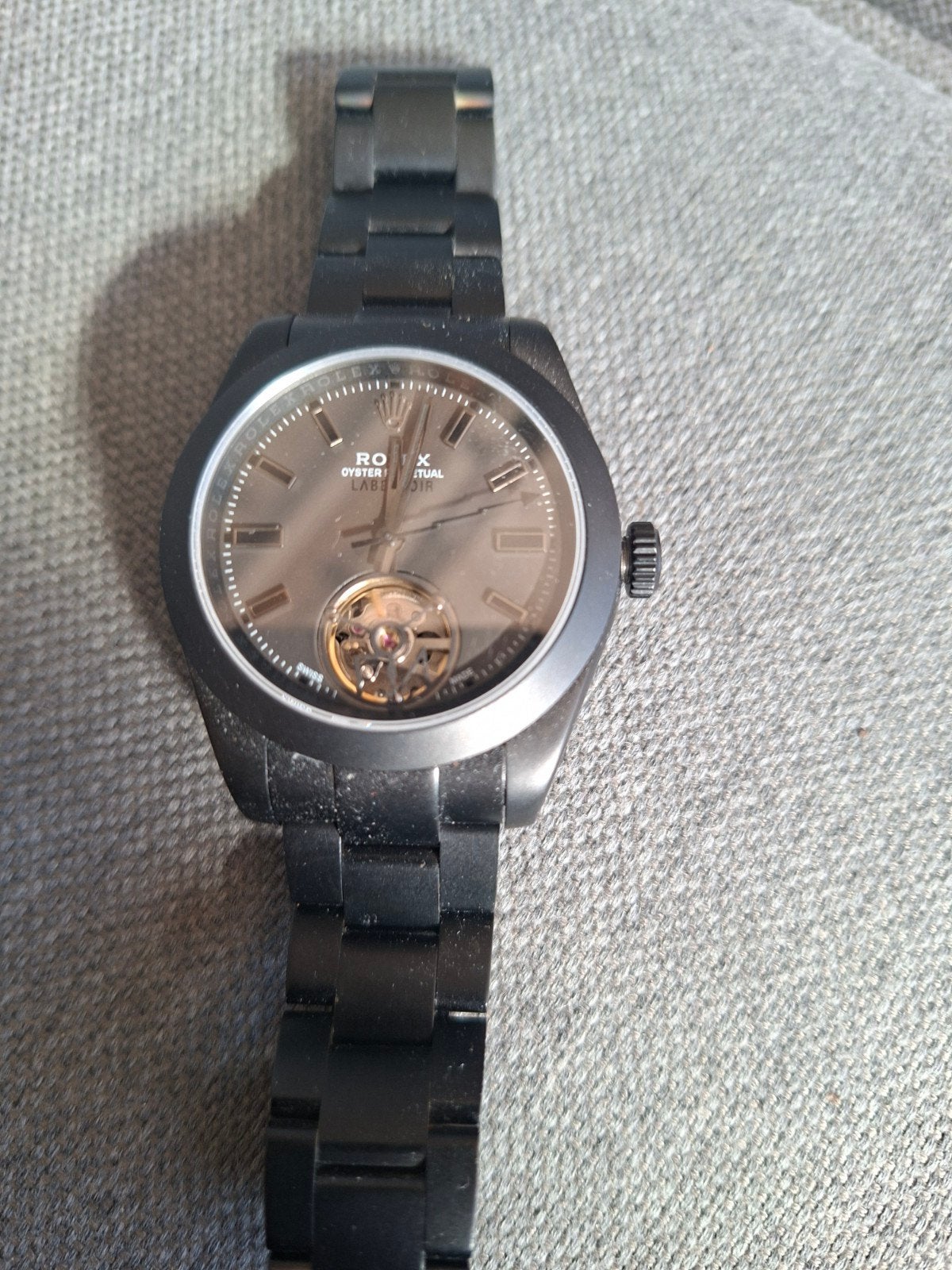 Zwart Rolex Oyster Perpetual Herenhorloge - Gebruikt, Sieraden, Tassen en Uiterlijk, Horloges | Heren, Ophalen of Verzenden
