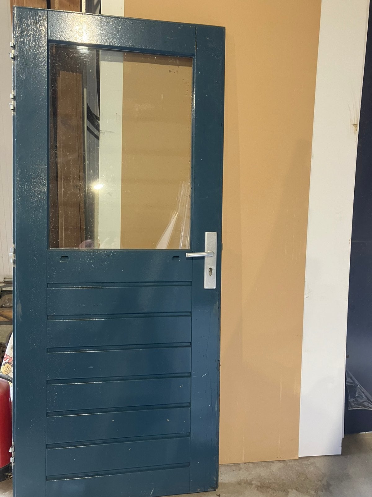 Hardhouten buiten deur, Ophalen, Gebruikt, 80 tot 100 cm, Buitendeur
