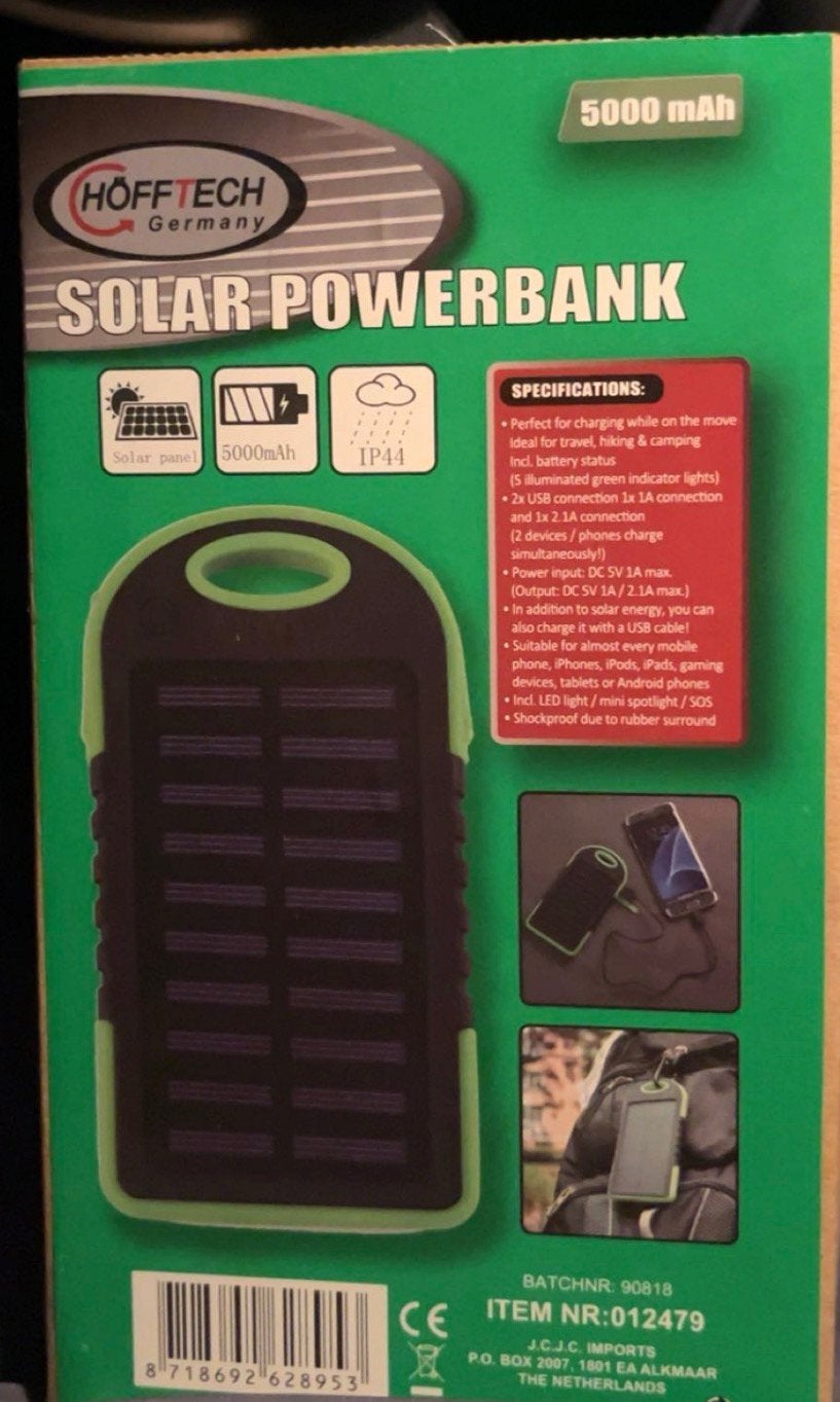 Grote partij HöfFtech Solar Powerbanks 5000mAh, Nieuw, Ophalen of Verzenden, Apple, Powerbank