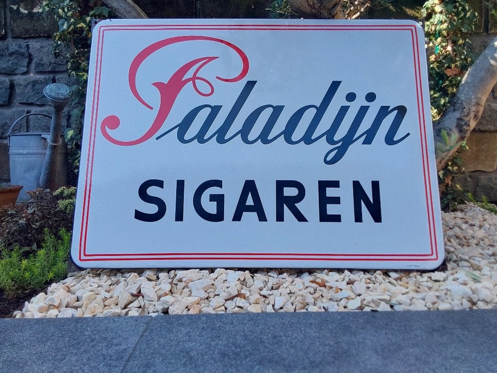 Emaille Reclamebord Bord Paladijn Sigaren, Ophalen