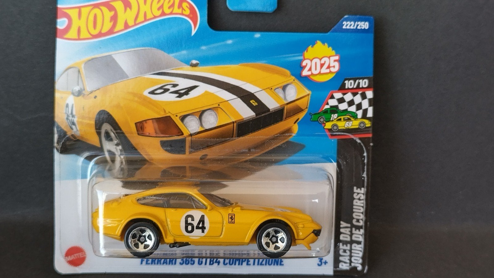 Ferrari 365 GTB 4 Competizione yellow 1:64 Hotwheels Pol, Hobby en Vrije tijd, .., Auto, Verzenden, .