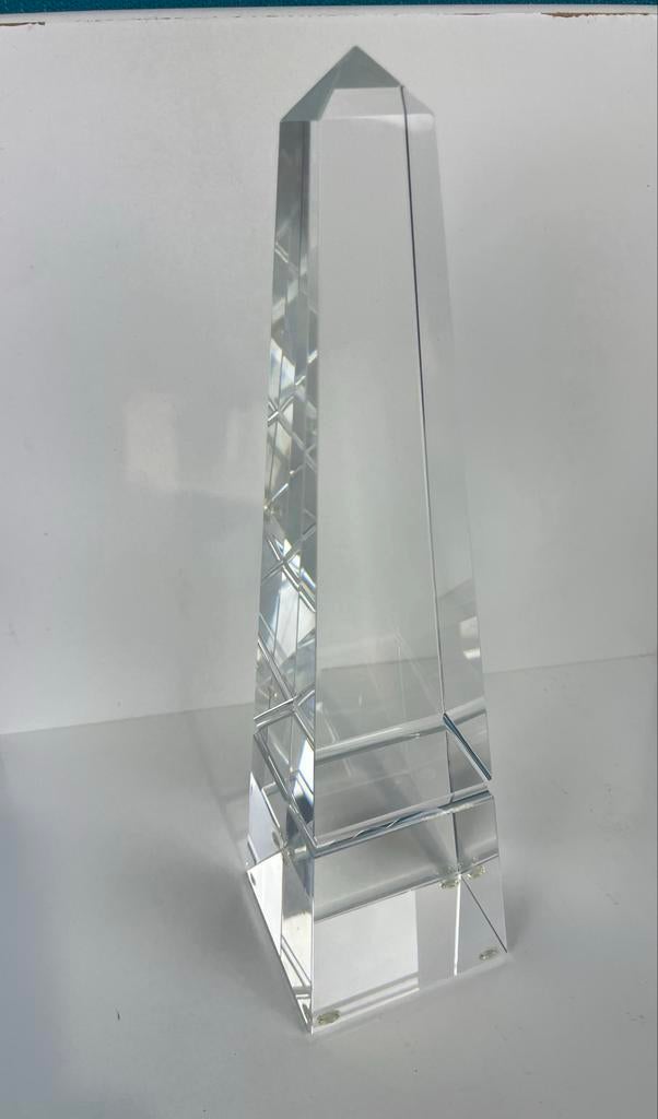 Kristallen Obelisk - Decoratief Kunstobject - 253 mm, Ophalen of Verzenden