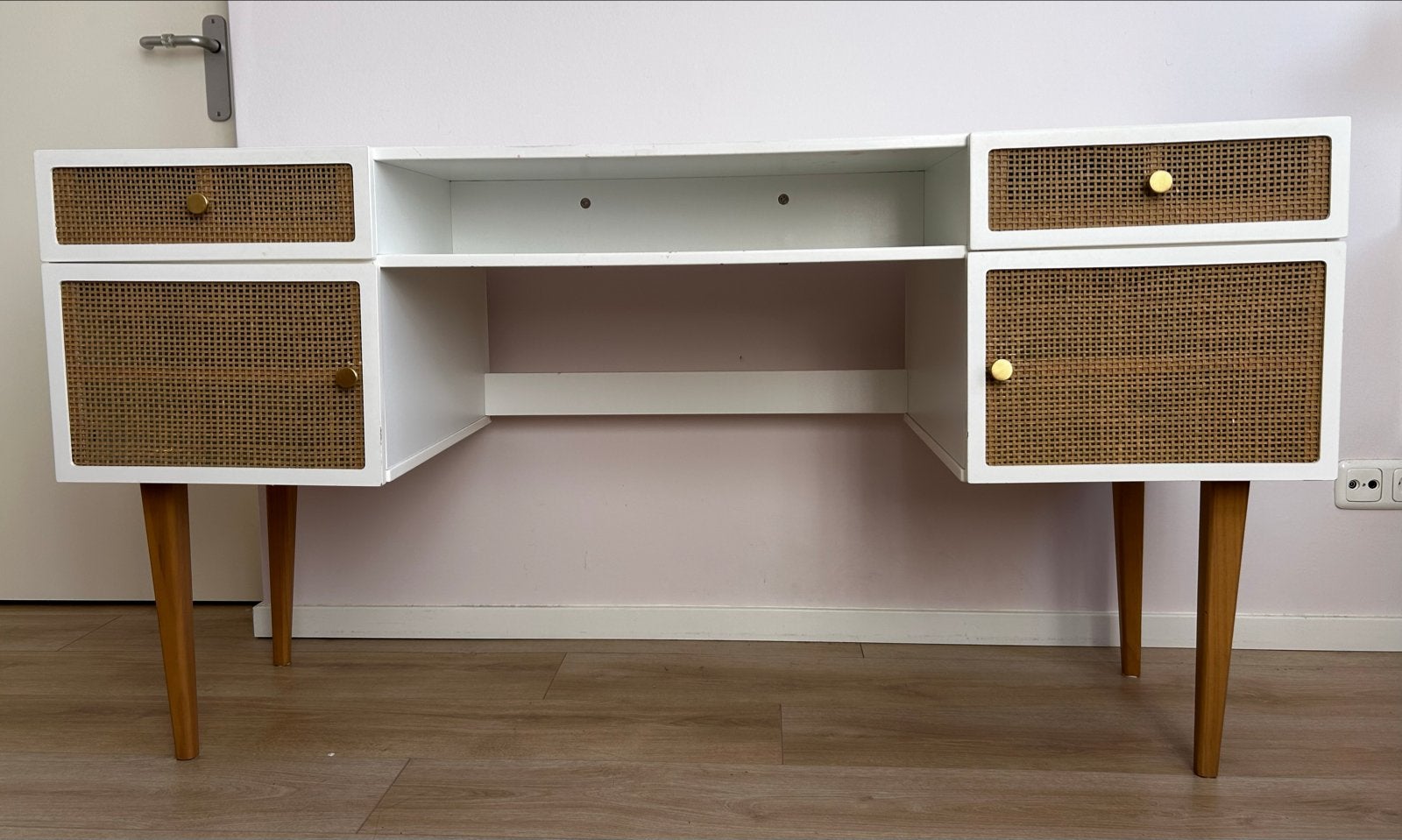 La Redoute bureau met rotan details, Ophalen, Gebruikt, Overige merken, Hout