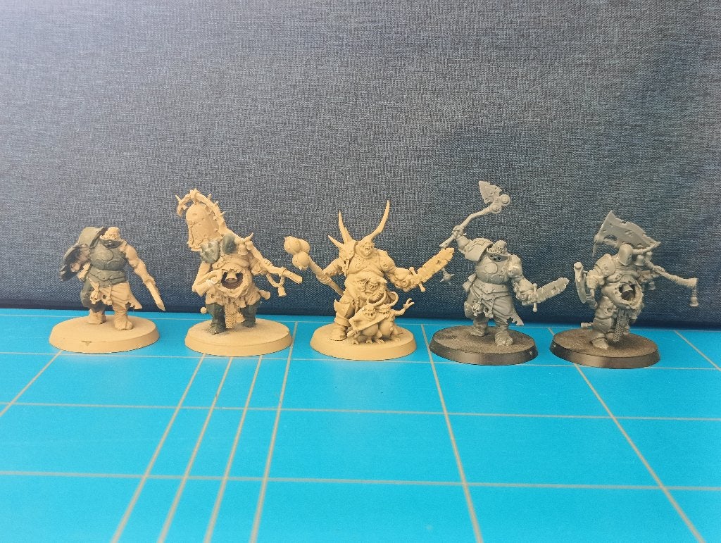 Warhammer Age of Sigmar Putrid Blightkings Set 3, Gebruikt, Warhammer, Ophalen of Verzenden, .