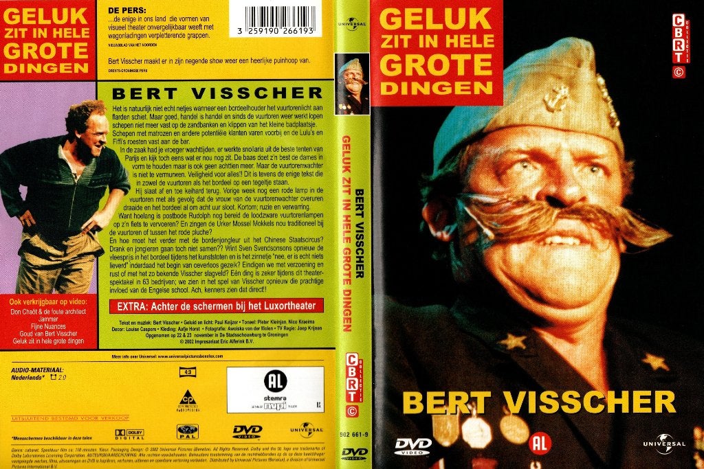 Bert Visscher, geluk zit in hele grote dingen, Alle leeftijden, Ophalen of Verzenden, Zo goed als nieuw, Komedie