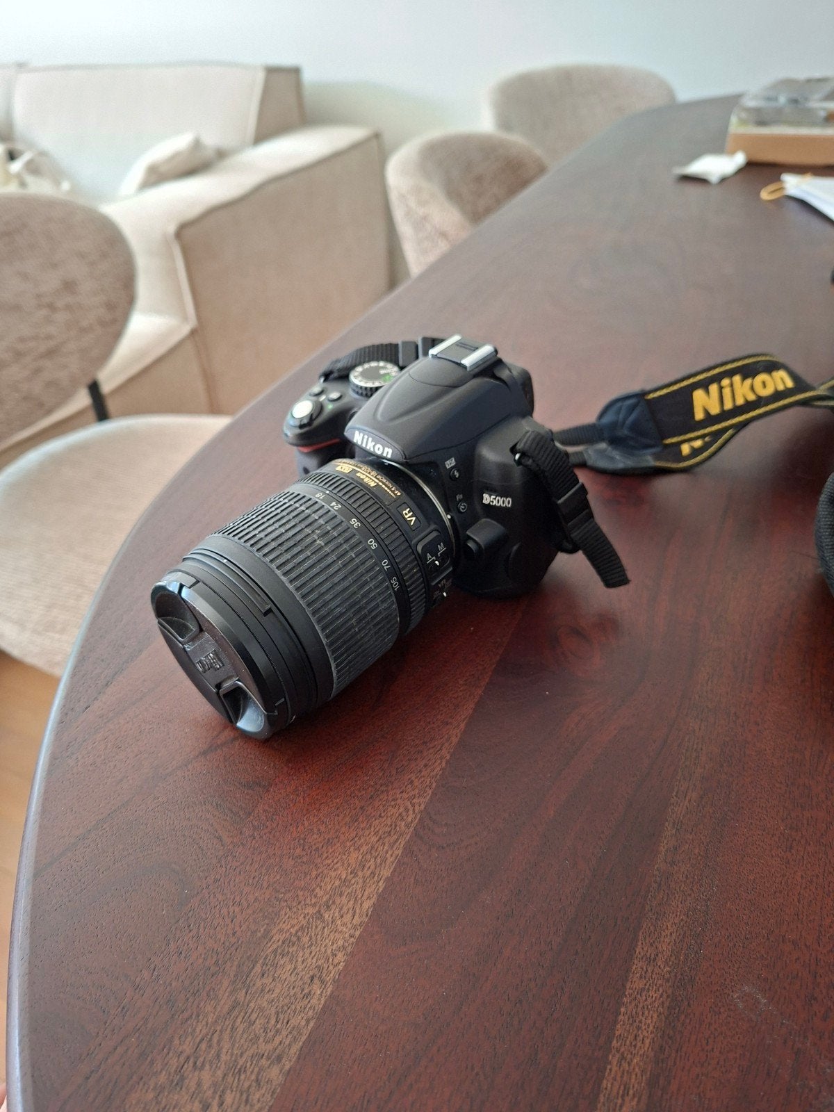 Nikon D5000 DX Spiegelreflexcamera met 18-105mm lens + tas, Audio, Tv en Foto, Ophalen, Gebruikt, Spiegelreflex, Cameratas