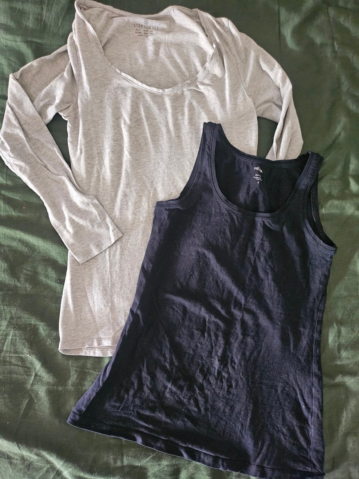 Set van 2 HEMA shirts: grijs lange mouw & zwart mouwloos, Maat 38/40 (M), Ophalen of Verzenden, HEMA, Lange mouw