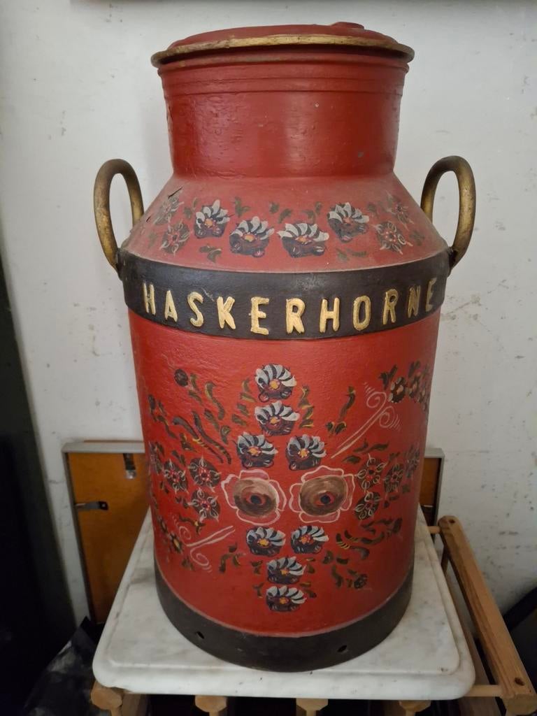 Mooi beschilderde melkbus | hindelopen, Antiek en Kunst, Curiosa en Brocante, Ophalen