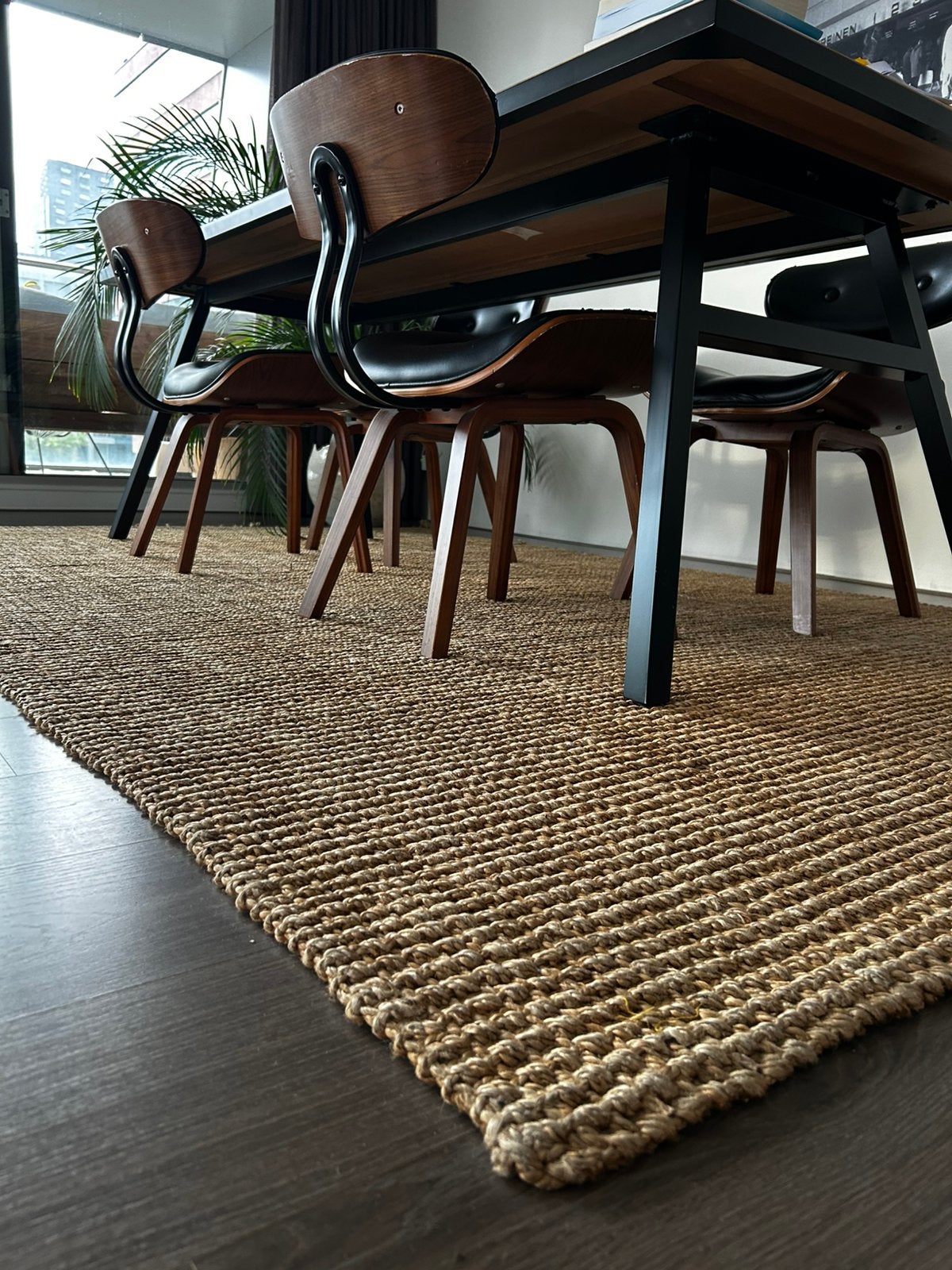 Vloerkleed jute - LOHALS  - 200x300 cm, Ophalen, Gebruikt, Natuurlijk jute en plat geweven, Bruin