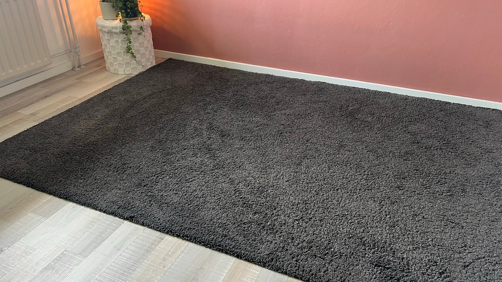 Donkergrijs vloerkleed 170x240 cm, Ophalen, Gebruikt, 150 tot 200 cm, 200 cm of meer