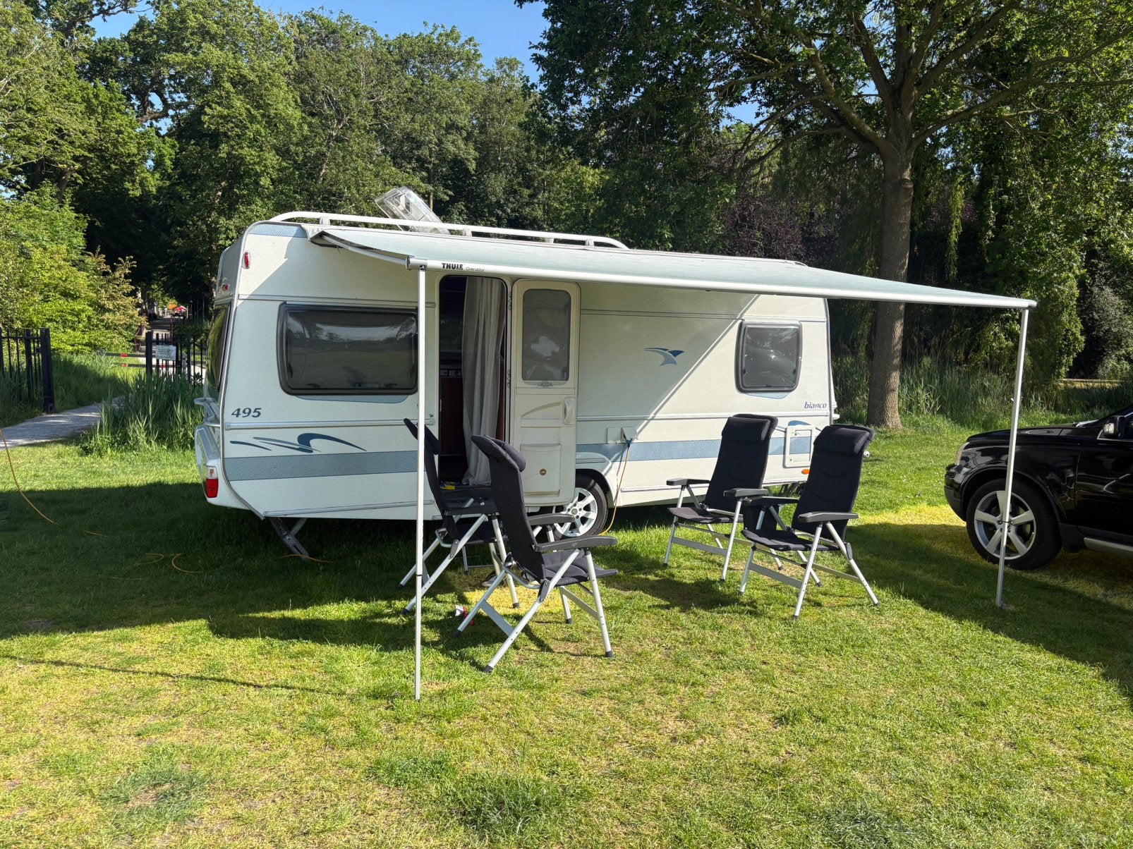 Fendt Bianco Classico 495 (2008)Zeer nette caravan, Caravans en Kamperen, Caravans, Luifel, Rondzit, Frans bed, Particulier