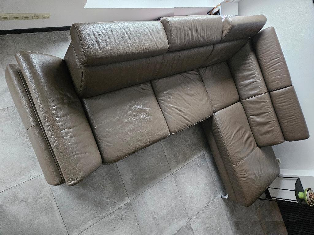Bankstel Montel design 2x3 hoekbank van echt leer, Huis en Inrichting, Banken | Bankstellen, Ophalen, 250 tot 300 cm, Gebruikt