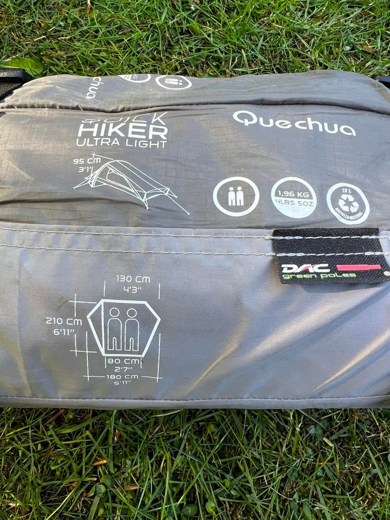 Quechua QuickHiker UltraLight 2p tent, Ophalen of Verzenden, Zo goed als nieuw, Tot en met 2