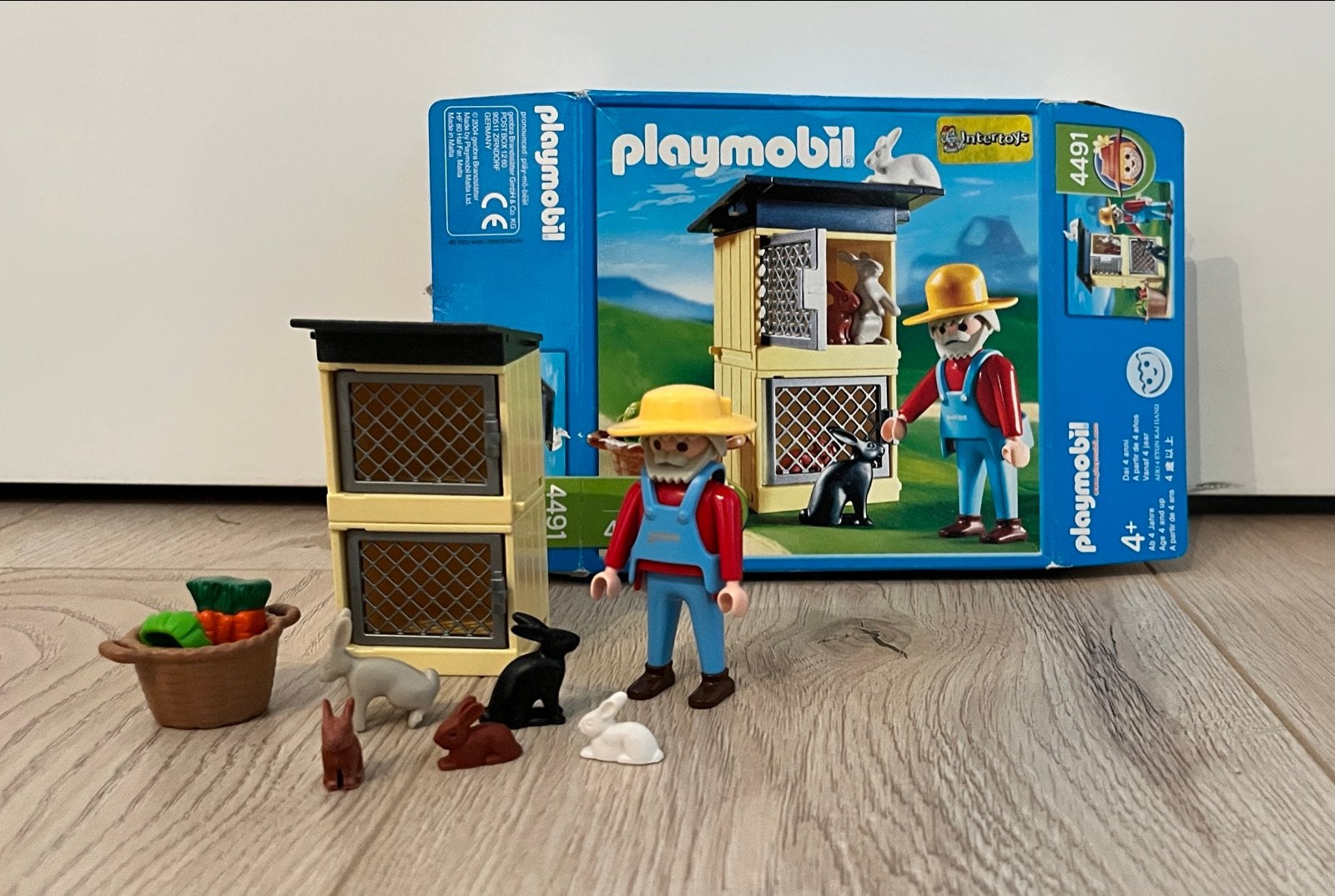 Playmobil 4491 Konijnenhok met Boer en Konijnen (incl. doos), Gebruikt, Complete set, Overige typen, Ophalen of Verzenden