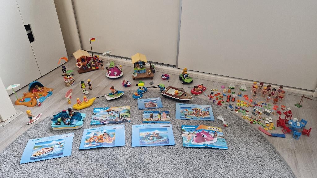 Groot Playmobil set Strand, surfen, zwemmen, boot, sport, Ophalen of Verzenden, Zo goed als nieuw, Complete set