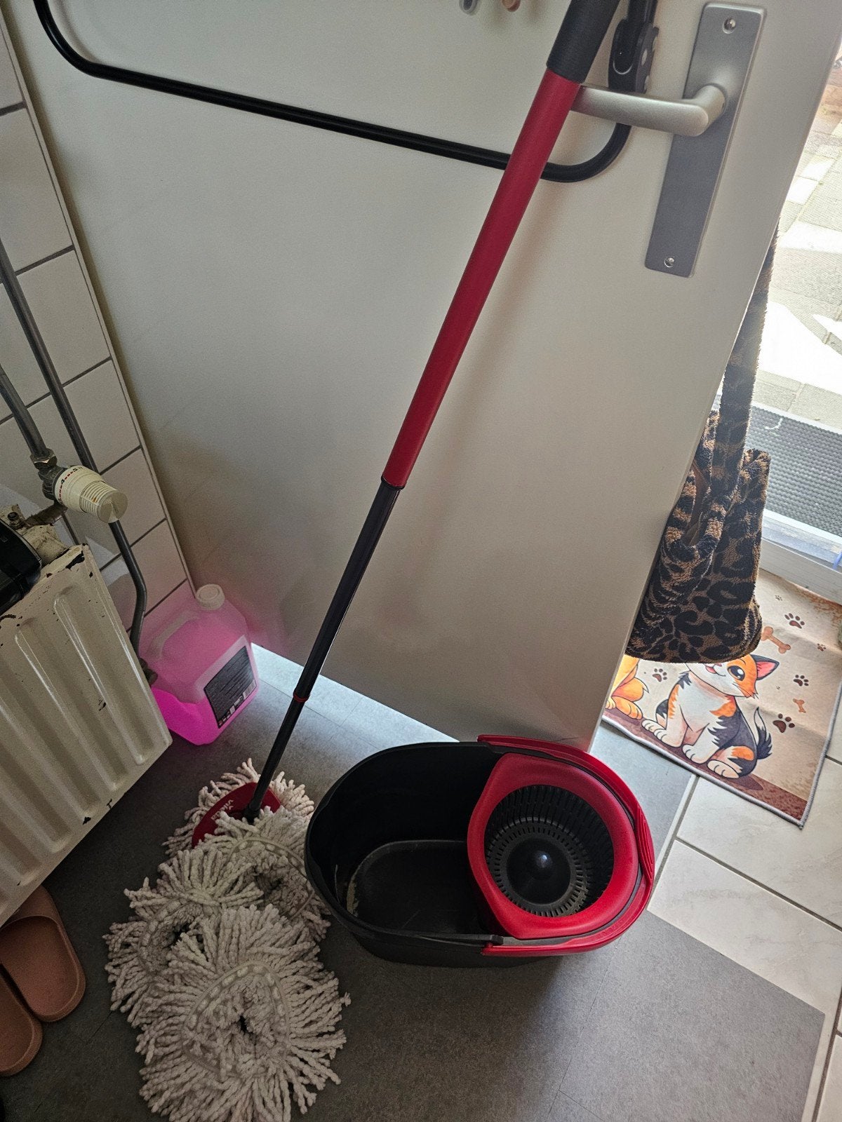 Vlieda Dweilsysteem Compleet met 4 Moppen en Bak, Huis en Inrichting, Schoonmaakartikelen, Ophalen