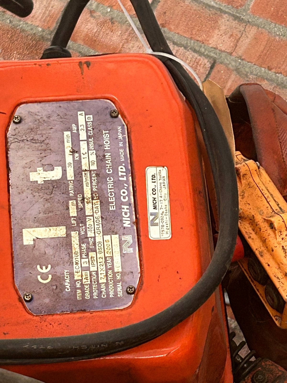 Krachtstroom ketting takel 1 ton - Nitchi, Ophalen
