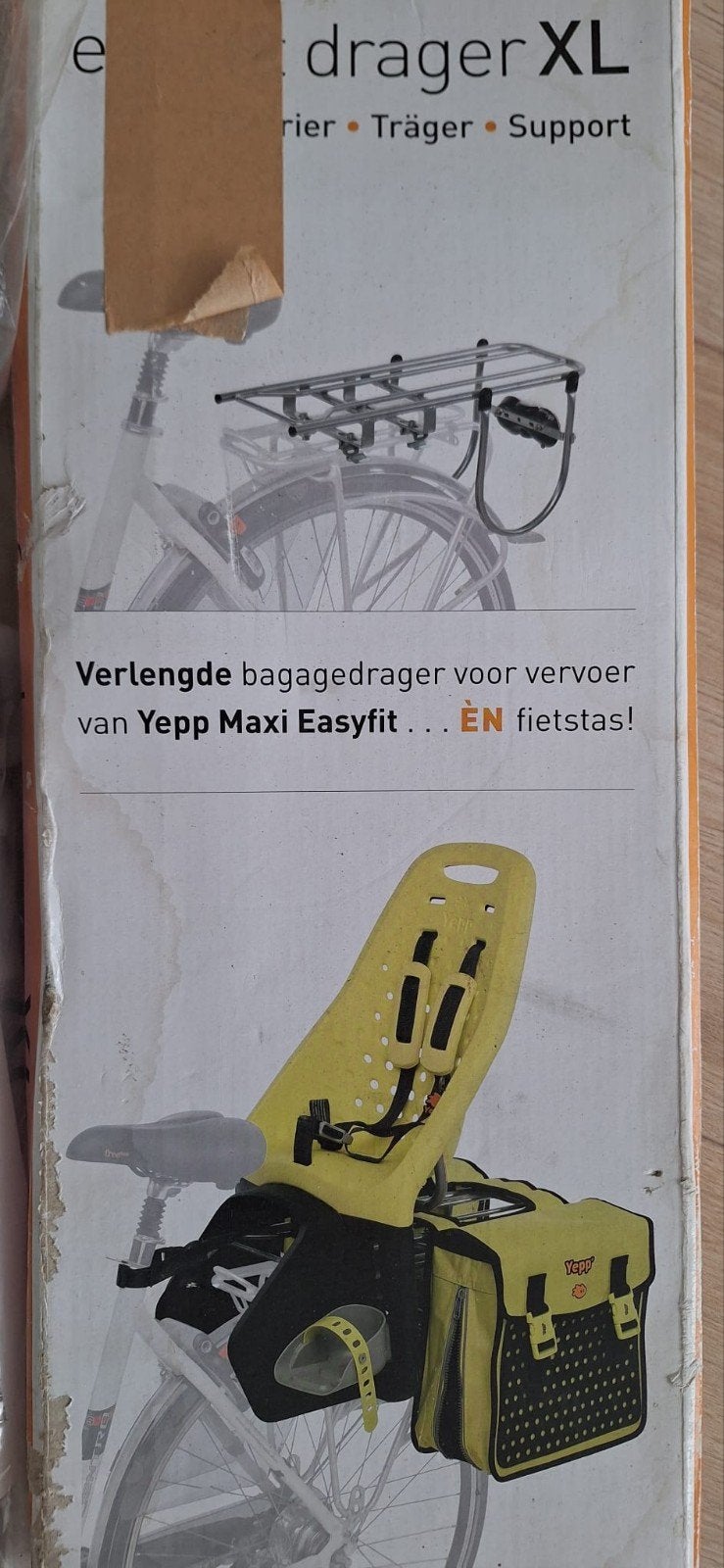 Yepp Easyfit drager XL - Verlengde bagagedrager, Ophalen, Nieuw
