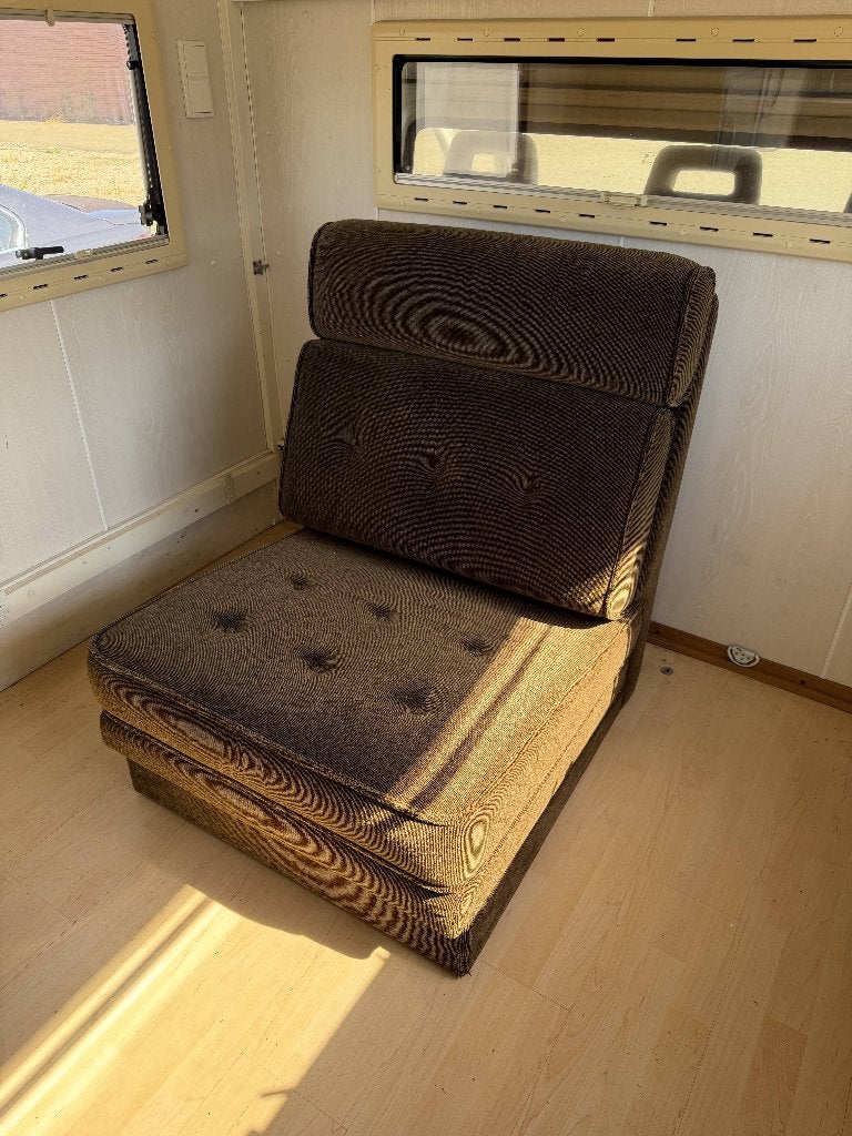 2x vintage uitklapbare slaapstoel / fauteuil, Ophalen, Gebruikt, 90 cm, Eenpersoons