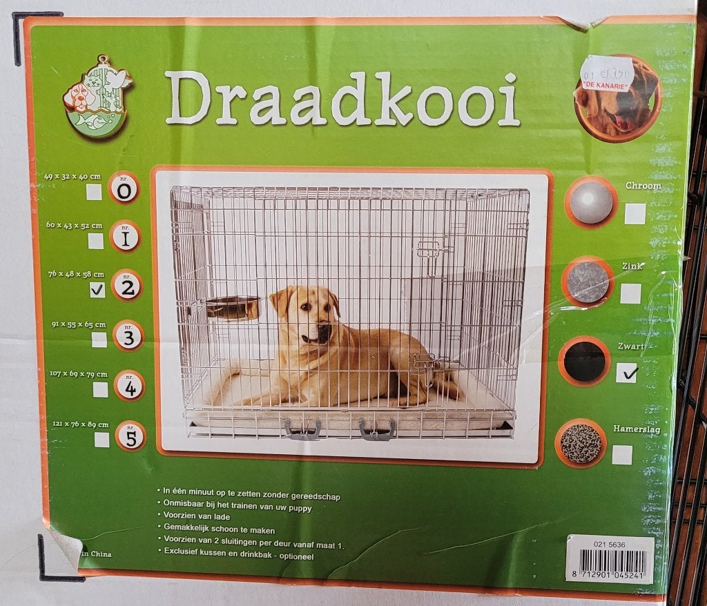 Hondenbench / Draadkooi (76x48x58 cm) – In topstaat!, Dieren en Toebehoren, Ophalen, Zo goed als nieuw
