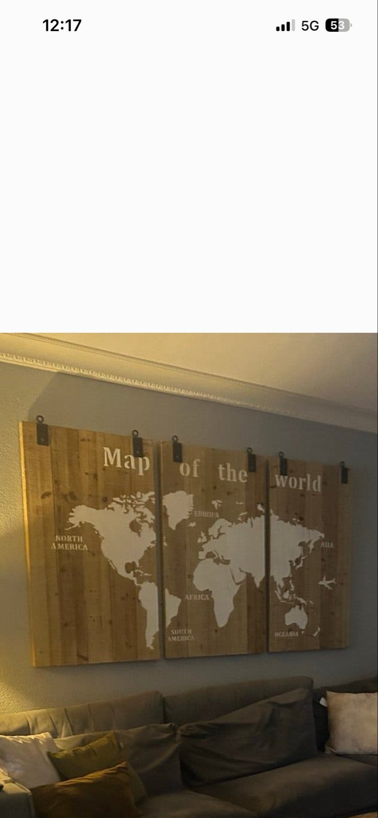 Houten wereldkaart wanddecoratie, Hout, Meerkleurig, Ophalen of Verzenden, Zo goed als nieuw