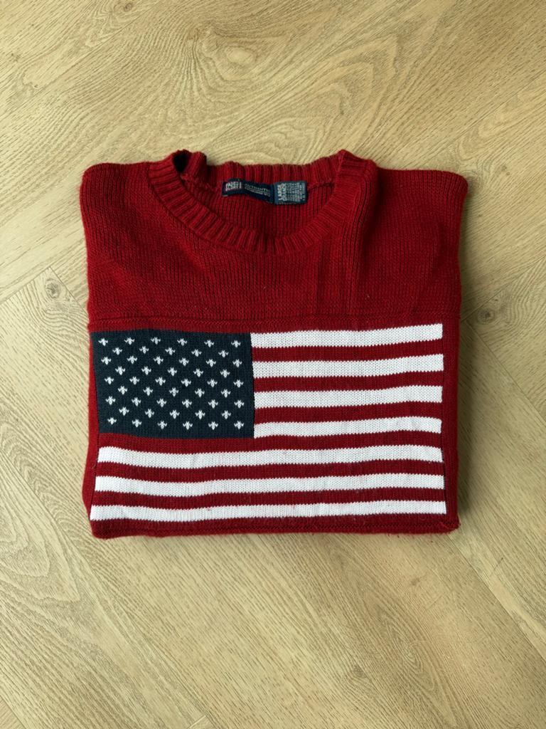 USA Vlag Trui - Maat M, Ophalen of Verzenden, Gedragen, Maat 48/50 (M), Rood