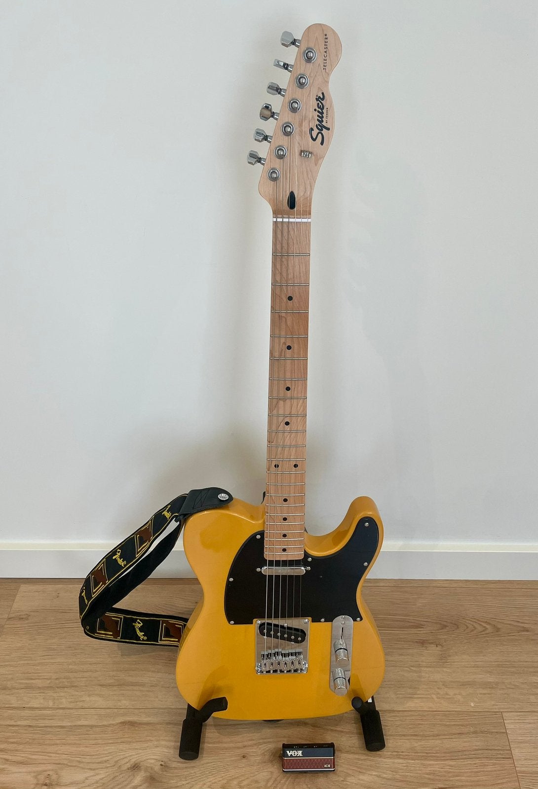 Squier Sonic Telecaster MN Butterscotch, VOX amPlug 3, Ophalen, Gebruikt, Solid body, Fender