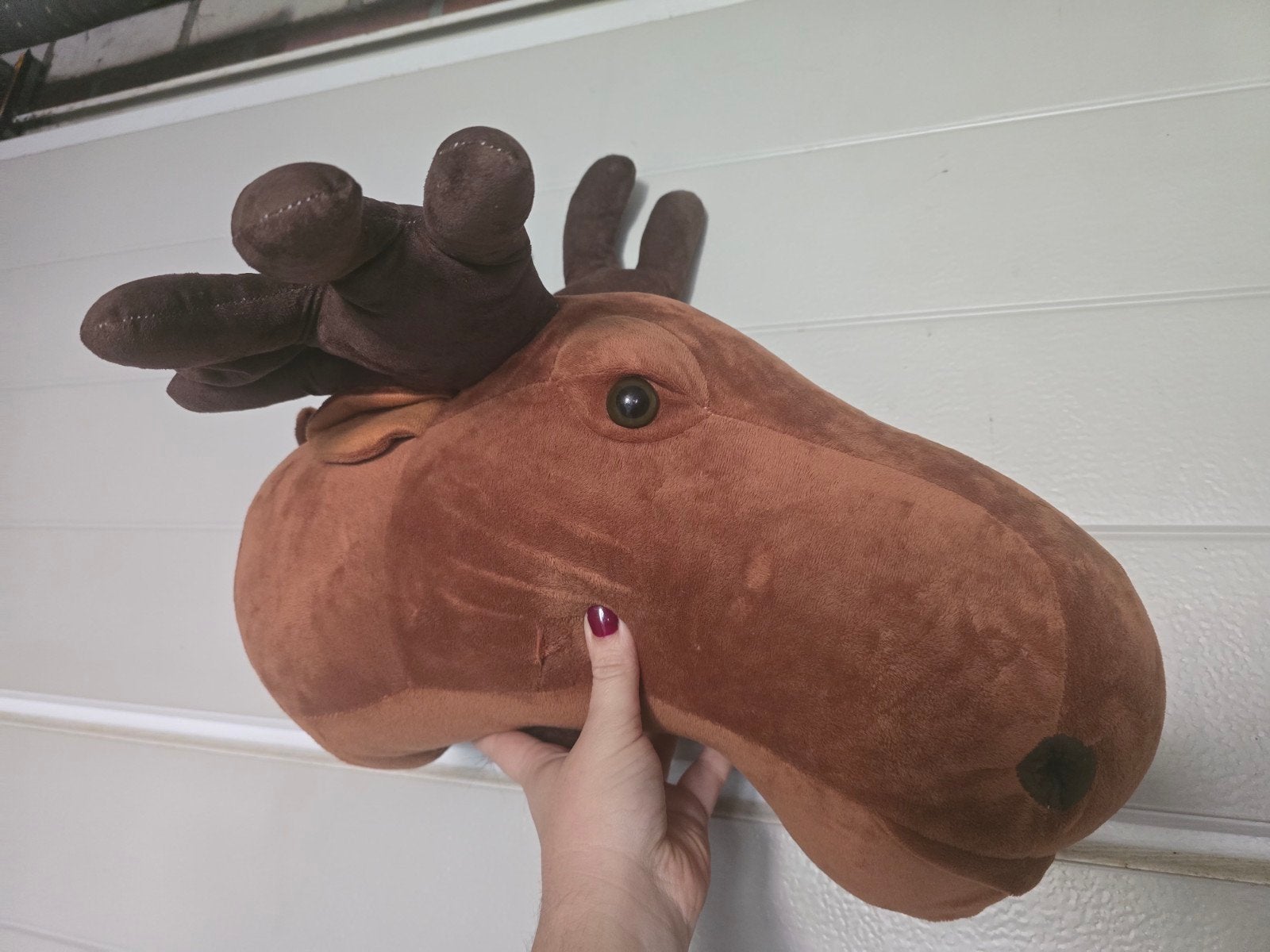 Grote pluche eland kop wanddecoratie, Overige merken, Overige karakters, Overige typen, Ophalen of Verzenden