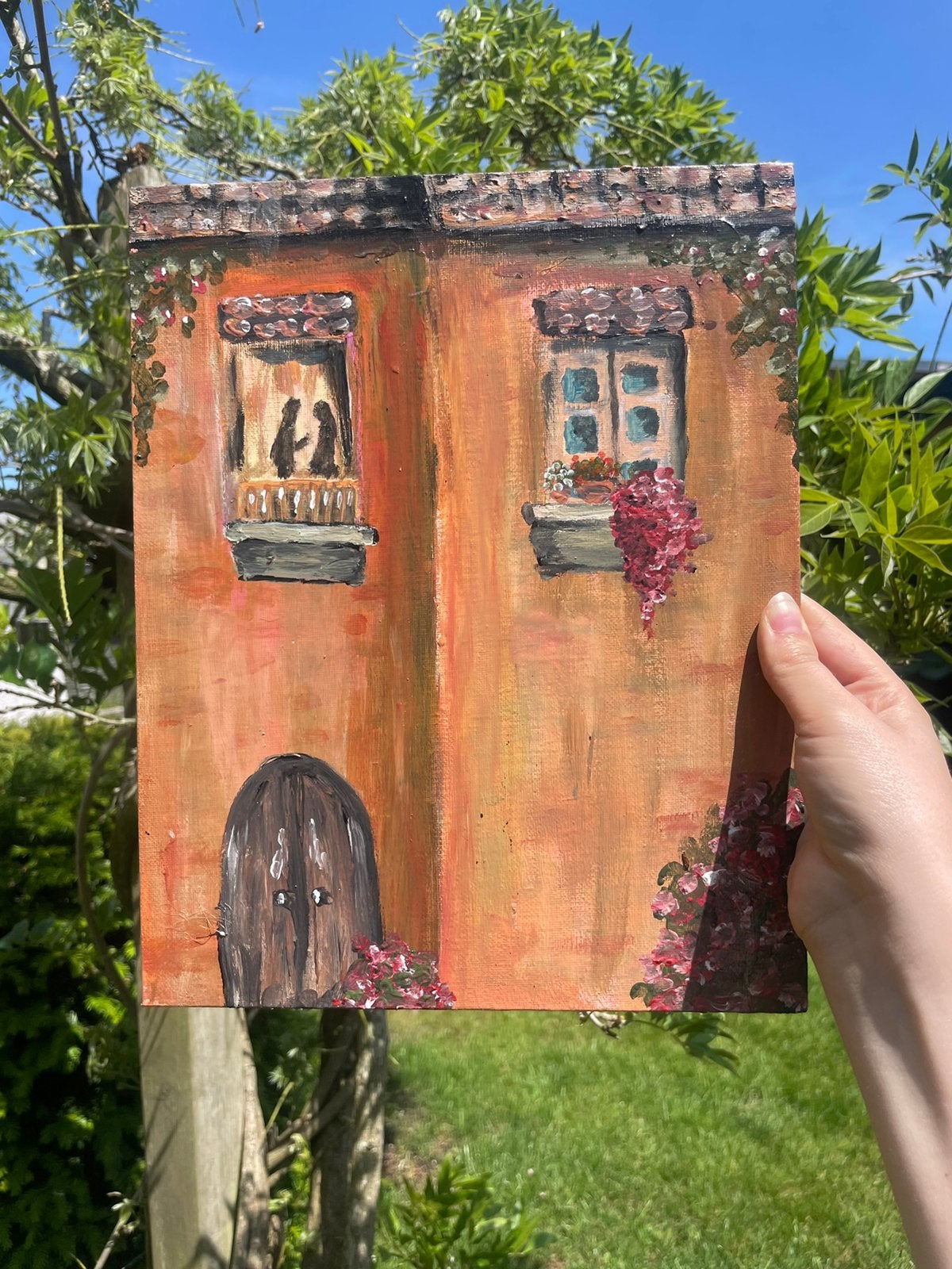 schilderij italiaans huisje, Antiek en Kunst, Kunst | Overige Kunst, Ophalen of Verzenden