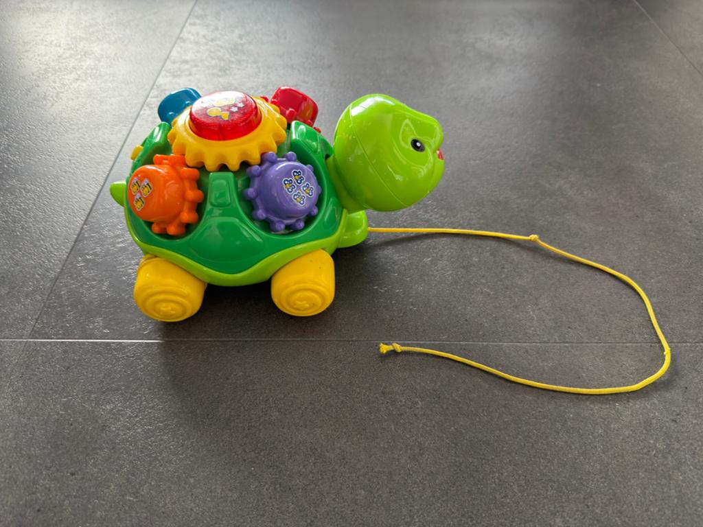 VTech Schildpad met tandwielen en trekkoord, Ophalen of Verzenden, Gebruikt, Overige typen, Met licht