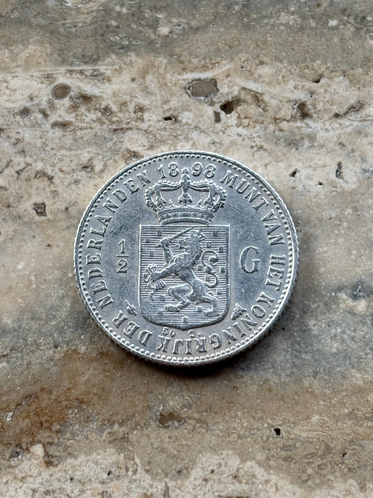 1/2 gulden 1898 Wilhelmina , mooie kwaliteit, ½ gulden, Zilver, Ophalen of Verzenden, Koningin Wilhelmina