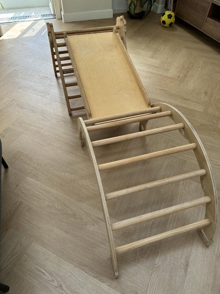 Complete 3-Piece Wooden Montessori Climbing Set, Kinderen en Baby's, Speelgoed | Houten speelgoed, Ophalen, Zo goed als nieuw