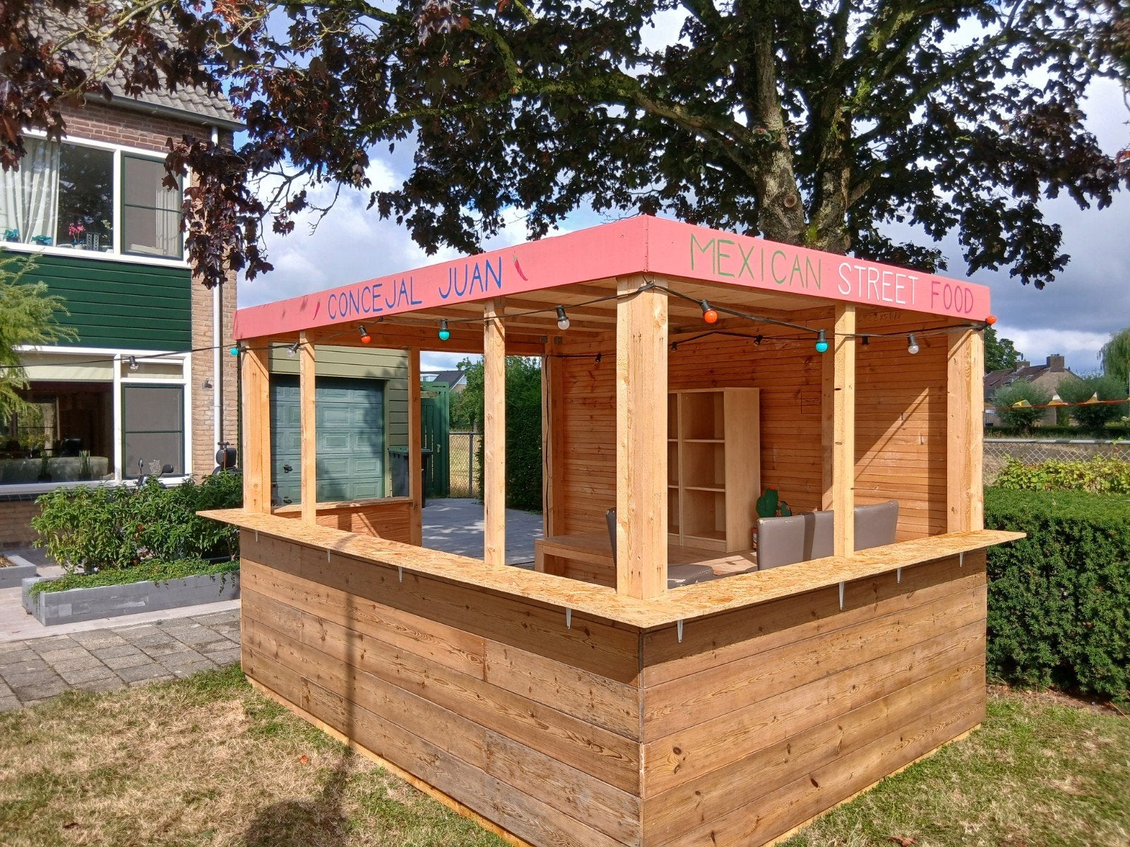 Tuinhuis hut keet blokhut overkapping bar buitenkeuken, Ophalen, 250 tot 500 cm, Blokhut, Hout